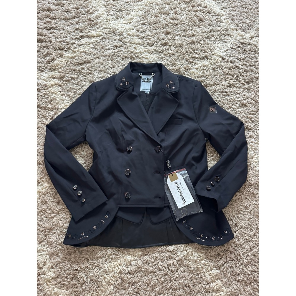 Fair Play Lexim Chic Rosegold Dressage Short Tailcoat Black Show Jacket Size 46